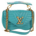 Louis Vuitton New Wave Chain Bag Quilted Leather Blue Leather Shoulder Bag Bag (Pre-Owned)