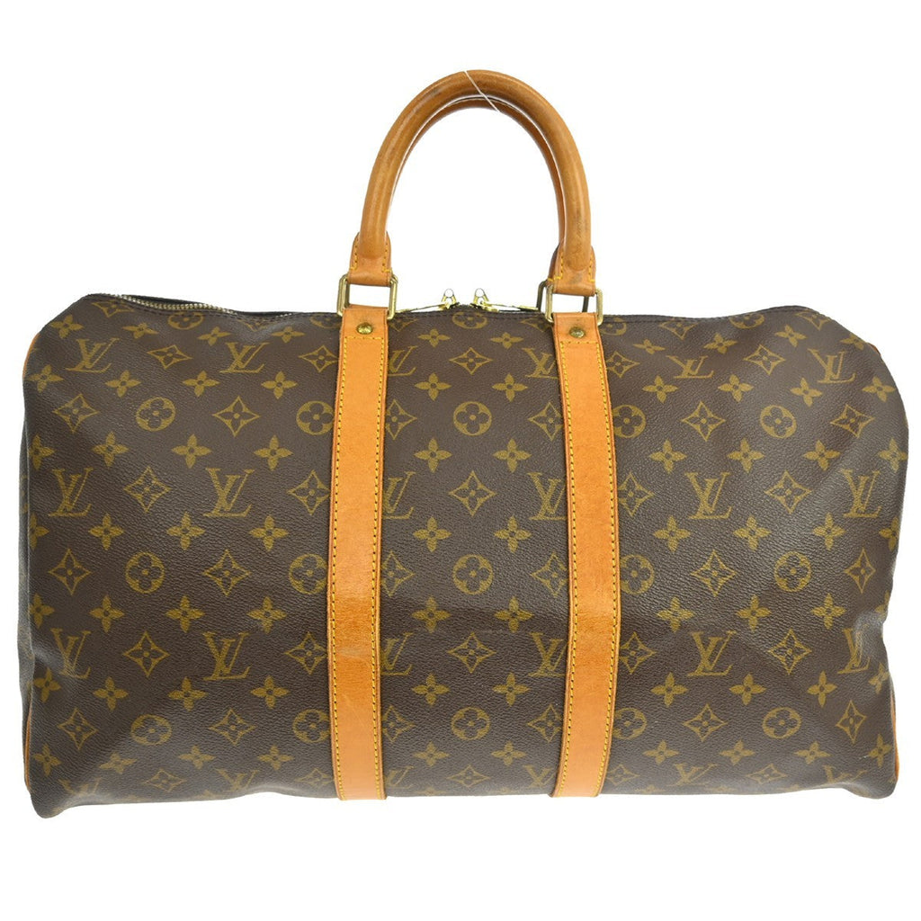 Louis Vuitton Keepall Bag Monogram Canvas Brown Canvas Travel Bag Bag (Pre-Owned)