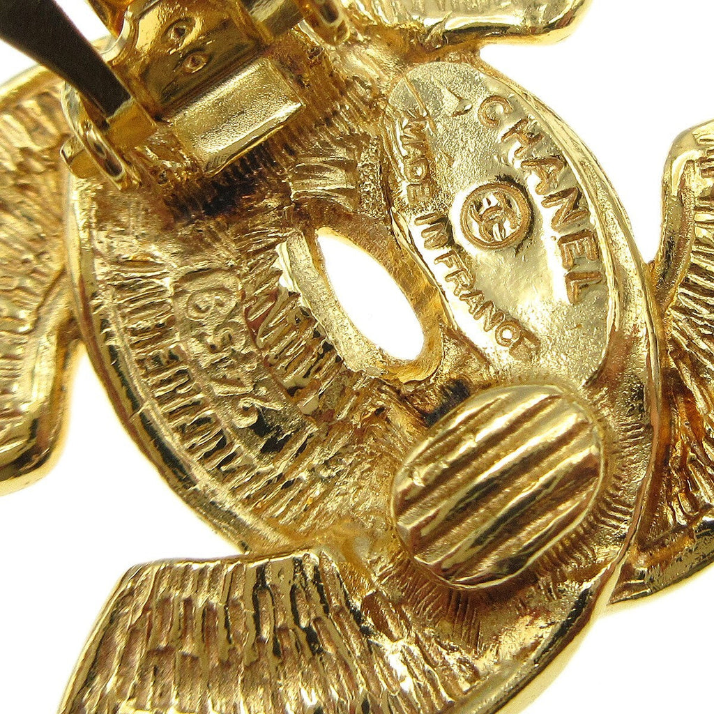 Chanel Cc Clip-On Earrings Metal Gold Gold_Plated Earrings Jewelry (Pre-Owned)
