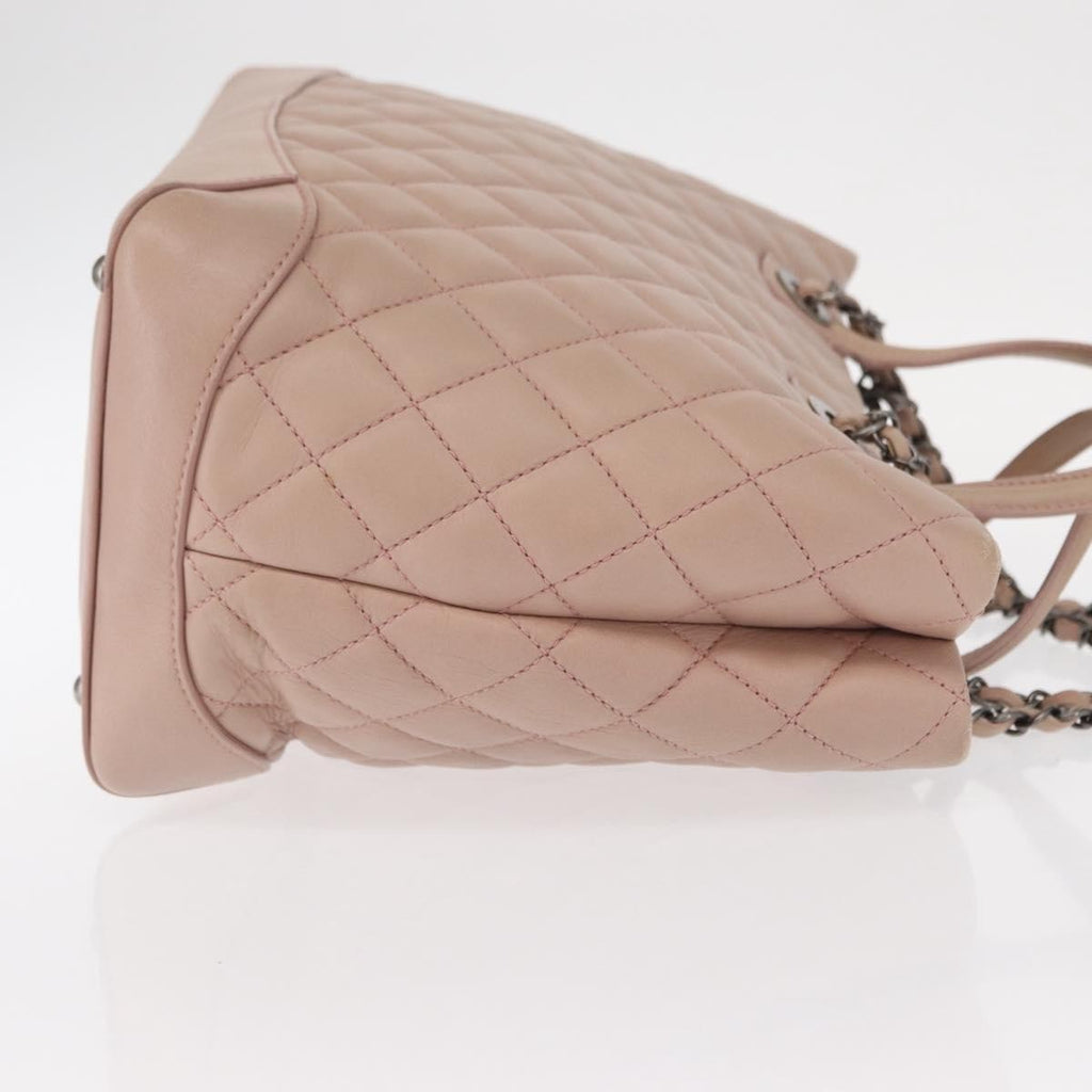 Chanel Easy Shopping Tote Quilted Calfskin Pink Leather Tote Bag Bag (Pre-Owned)