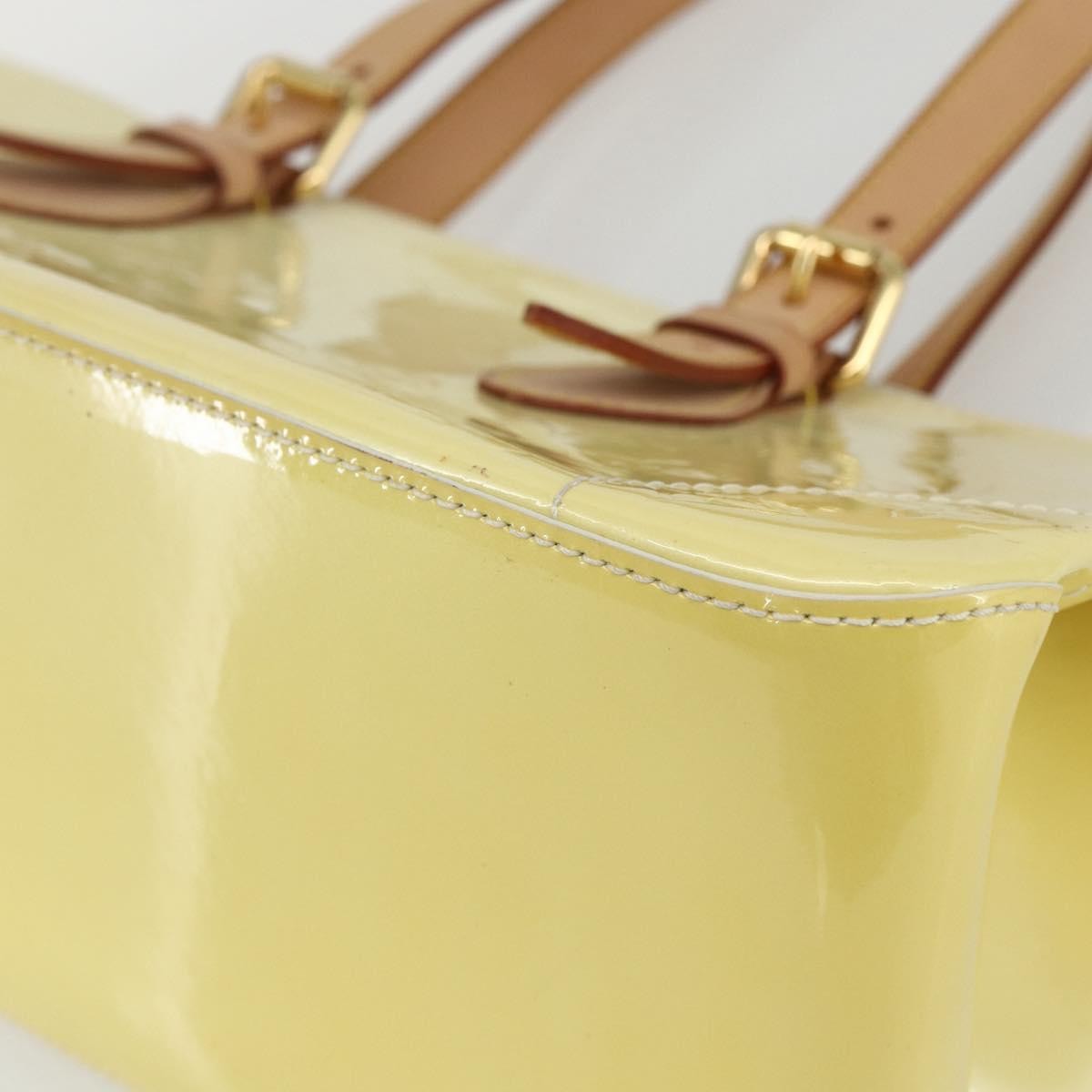 Louis Vuitton Rosewood Avenue Handbag Monogram Vernis Yellow Patent_Leather Handbag (Pre-Owned)