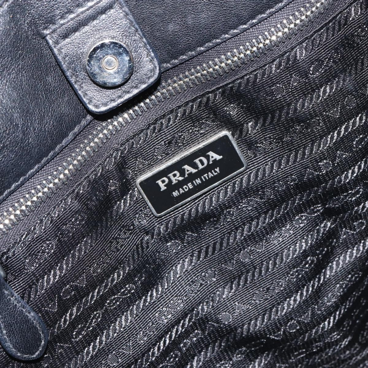 Prada Bow Tote Tessuto With Leather Black Nylon Tote Bag Bag (Pre-Owned)