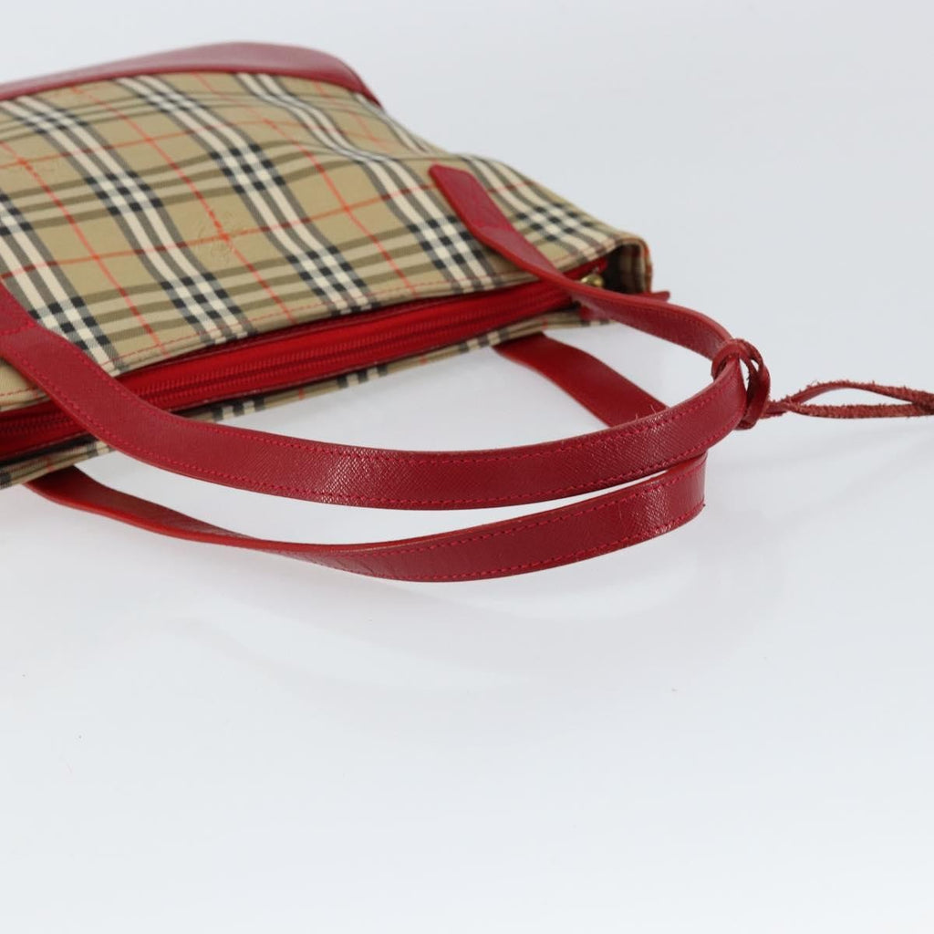Burberry Nova Check Handbag Nova Check Canvas Beige Canvas Handbag (Pre-Owned)