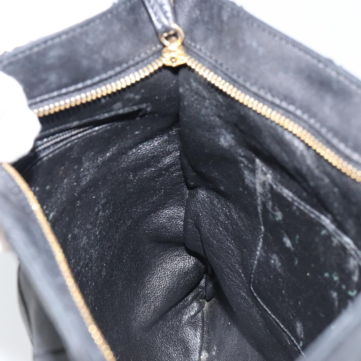 Chanel Vintage Shoulder Bag Leather Black Leather Shoulder Bag Bag (Pre-Owned)