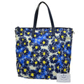 Prada Convertible Zip Tote Printed Tessuto Blue Nylon Shoulder Bag Bag (Pre-Owned)