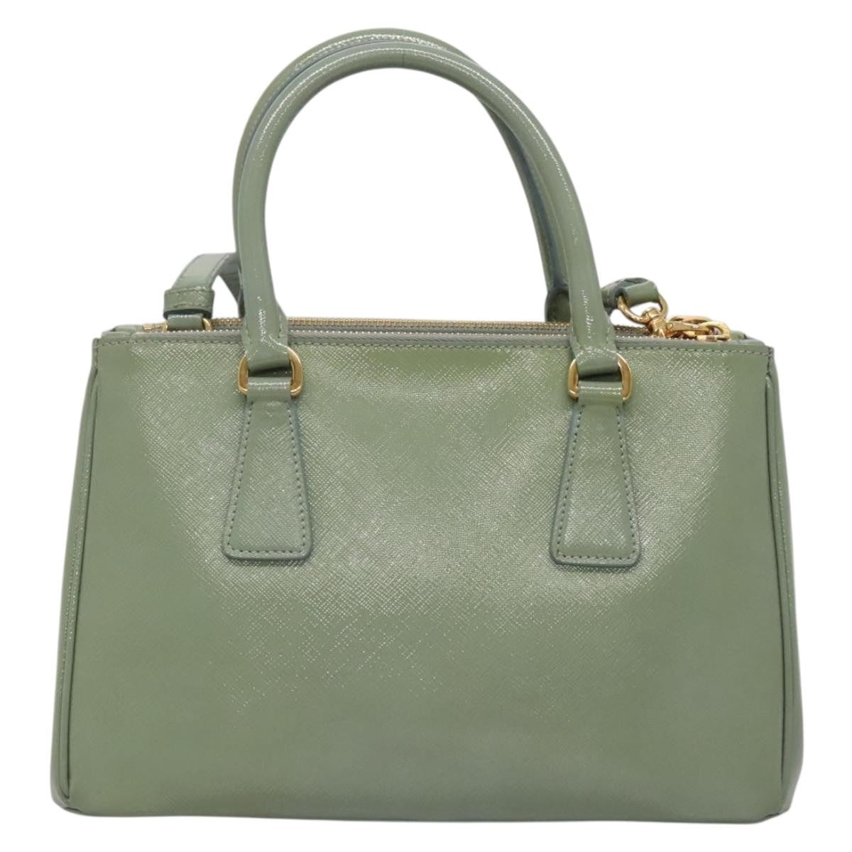 Prada Double Zip Lux Tote Saffiano Leather Gold Leather Handbag (Pre-Owned)