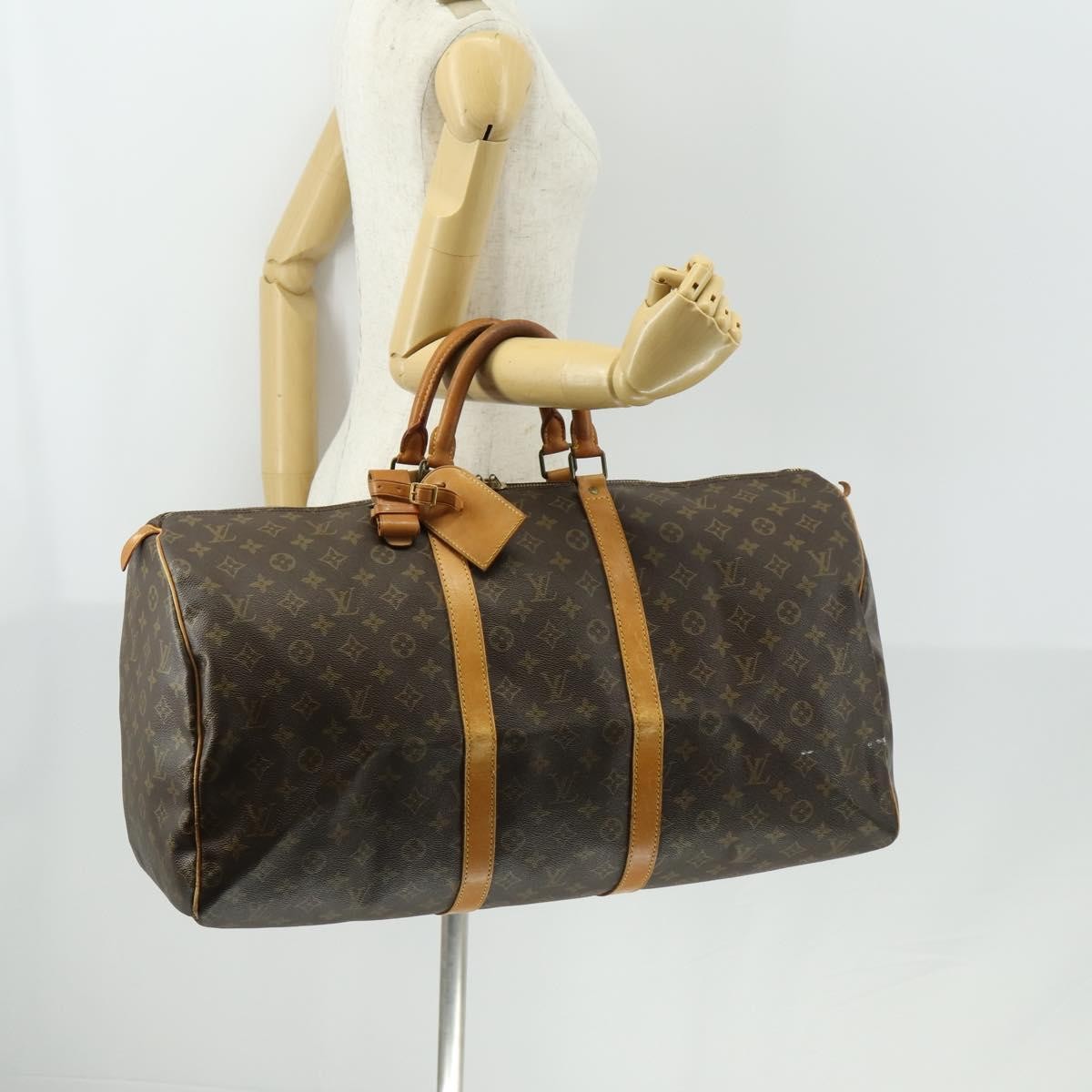 Louis Vuitton Keepall Bag Monogram Canvas Brown Canvas Travel Bag Bag (Pre-Owned)