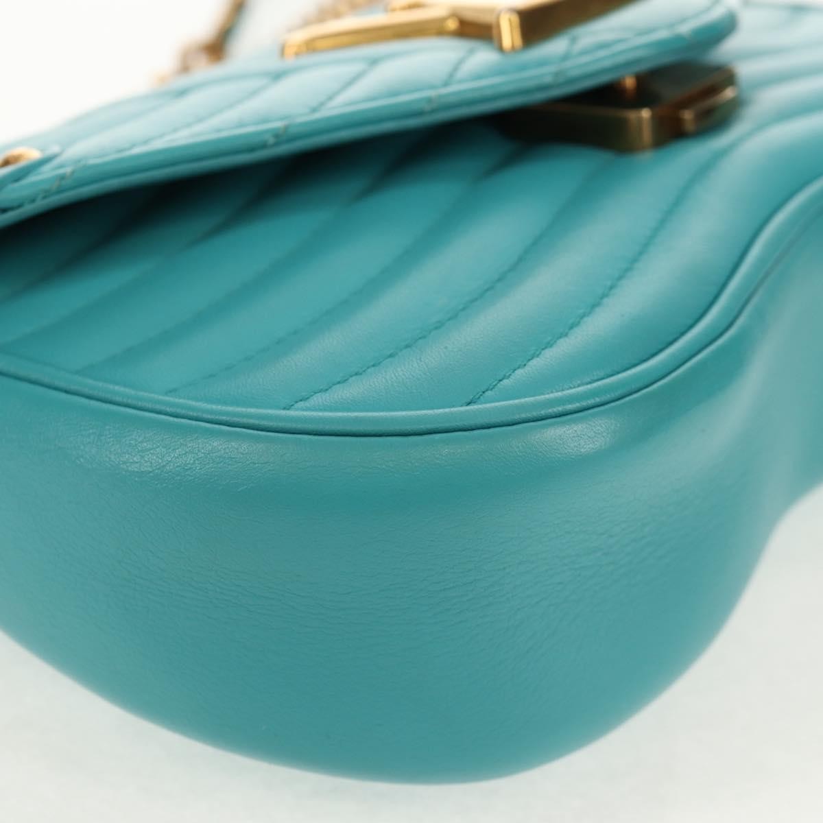 Louis Vuitton New Wave Chain Bag Quilted Leather Blue Leather Shoulder Bag Bag (Pre-Owned)