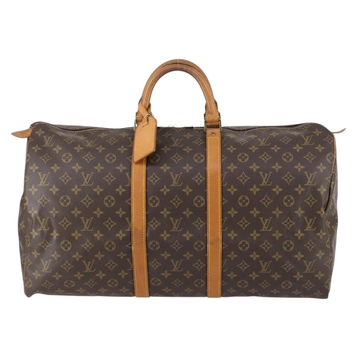 Louis Vuitton Keepall Bag Monogram Canvas Brown Canvas Travel Bag Bag (Pre-Owned)