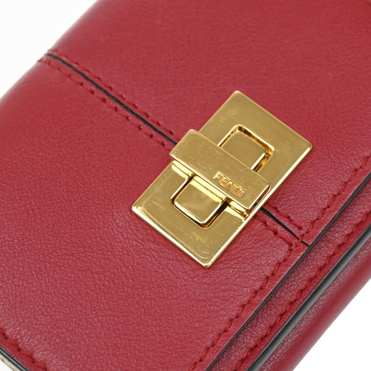 Fendi Peekaboo Wallet Leather Red Leather Wallets Accessory (Pre-Owned)