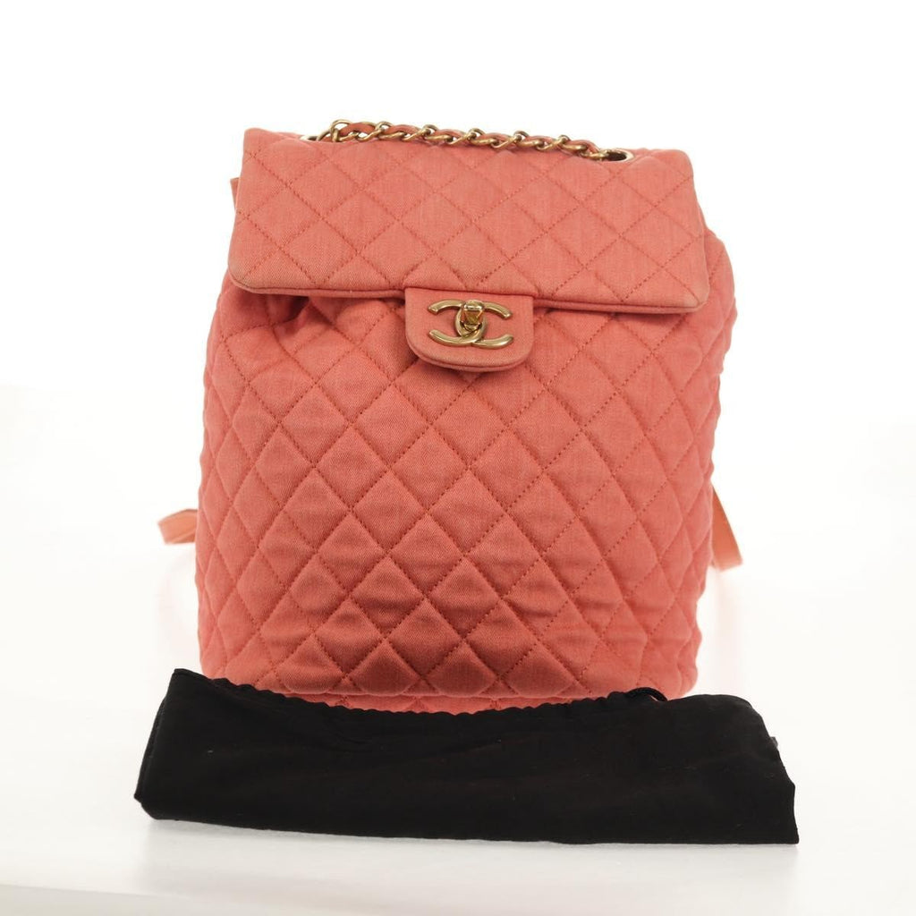 Chanel Vintage Flap Backpack Denim Pink Denim_Jeans Backpack Bag (Pre-Owned)
