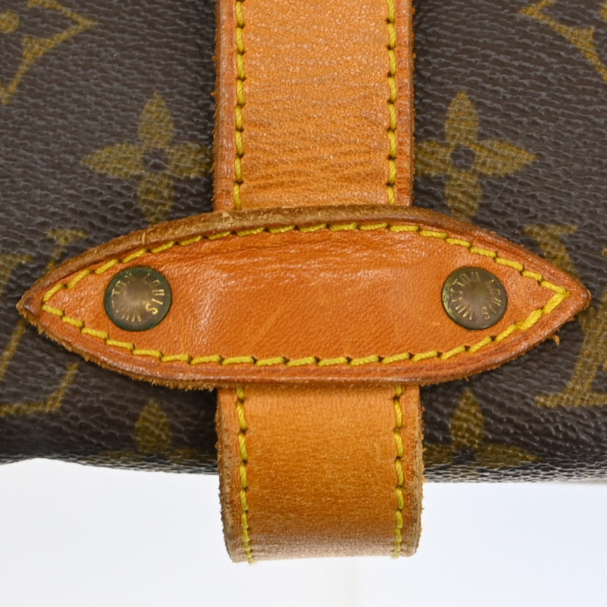Louis Vuitton Saumur Handbag Monogram Canvas Brown Canvas Shoulder Bag Bag (Pre-Owned)