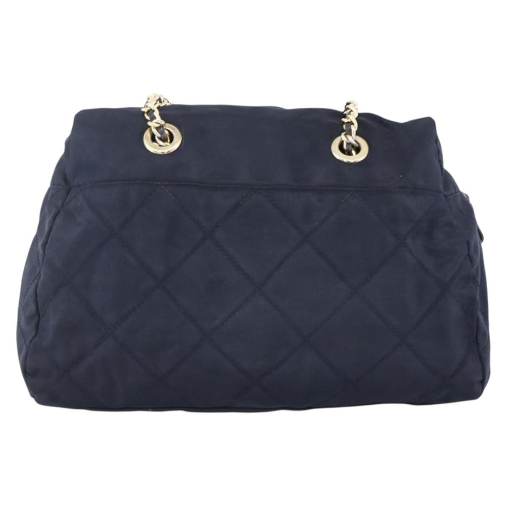 Prada Re-Edition 1995 Chain Tote Quilted Re-Nylon Navy Nylon Shoulder Bag Bag (Pre-Owned)