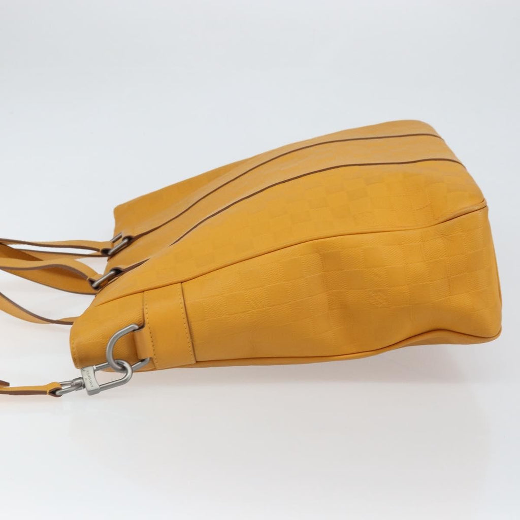 Louis Vuitton Tadao Handbag Damier Infini Leather Yellow Leather Handbag (Pre-Owned)