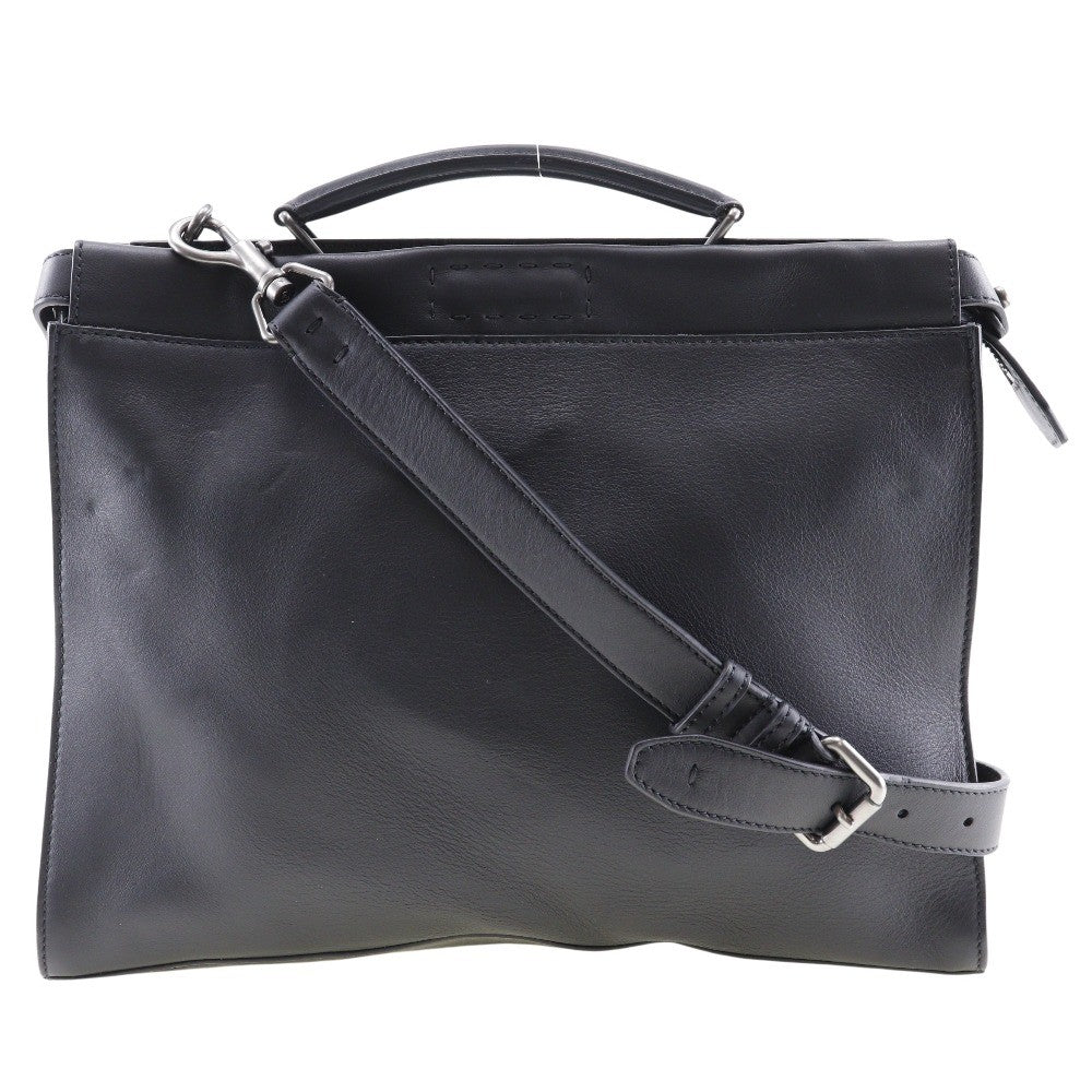 Fendi Peekaboo Iconic Fit Bag Leather Black Leather Briefcase Bag (Pre-Owned)