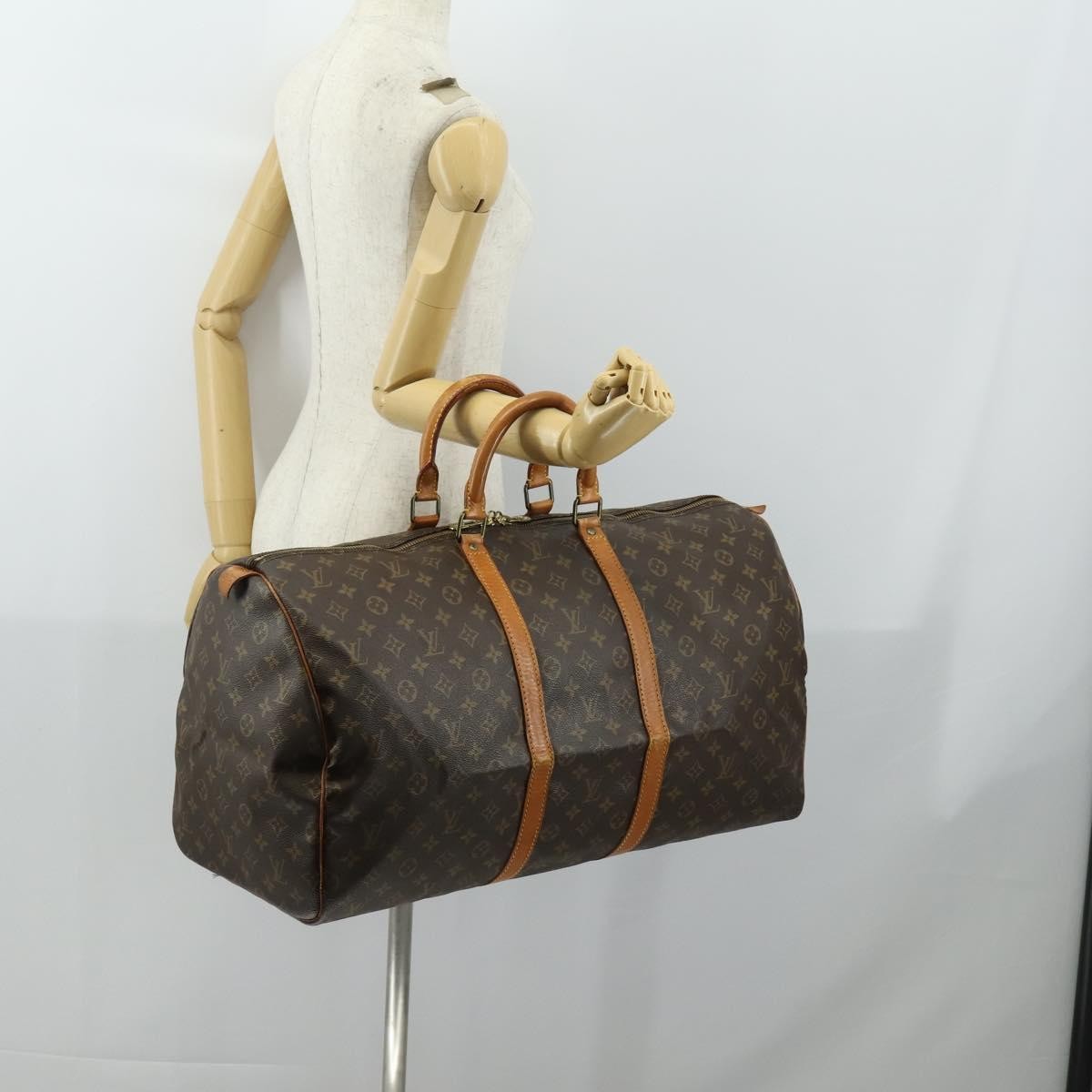 Louis Vuitton Keepall Bag Monogram Canvas Brown Canvas Travel Bag Bag (Pre-Owned)