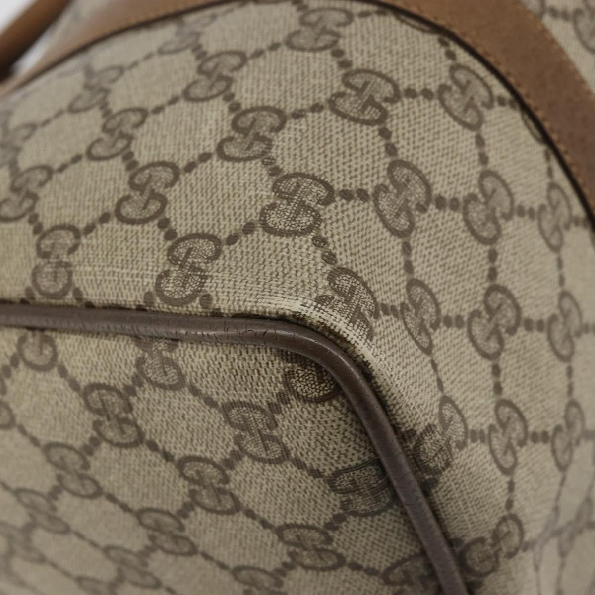 Gucci Vintage Web Sherry Line Handbag Micro Gg Canvas Beige Canvas Handbag (Pre-Owned)