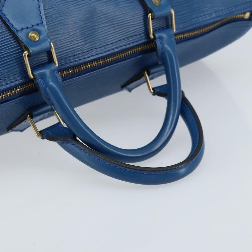 Louis Vuitton Speedy Handbag Epi Leather Blue Leather Handbag (Pre-Owned)