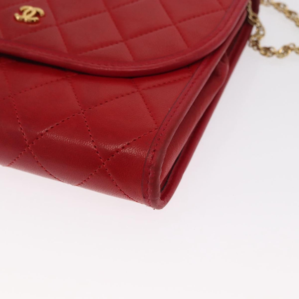 Chanel Vintage Clutch Leather Red Leather Clutche & Pouche Bag (Pre-Owned)