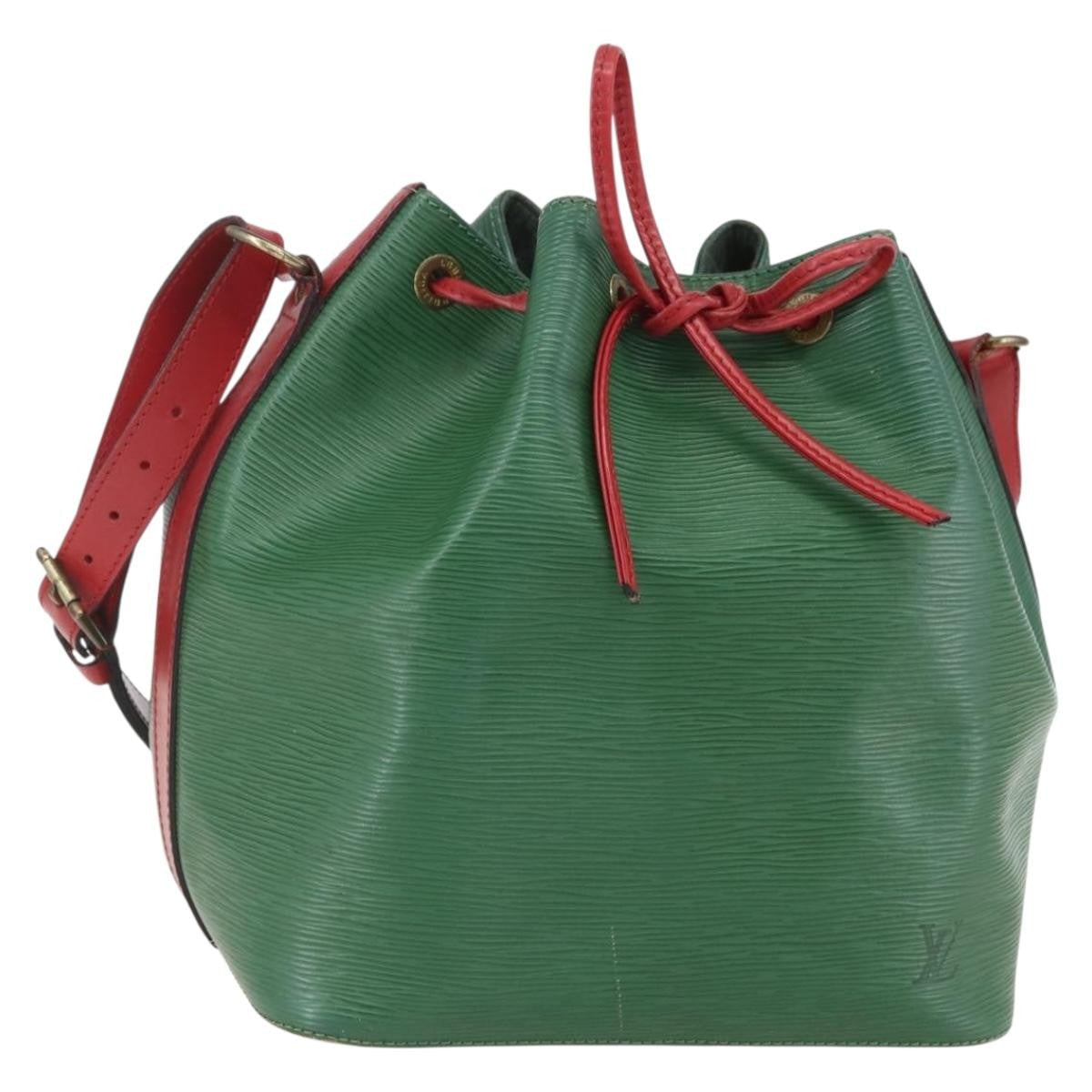 Louis Vuitton Bicolor Petit Noe Handbag Epi Leather Green Leather Shoulder Bag Bag (Pre-Owned)