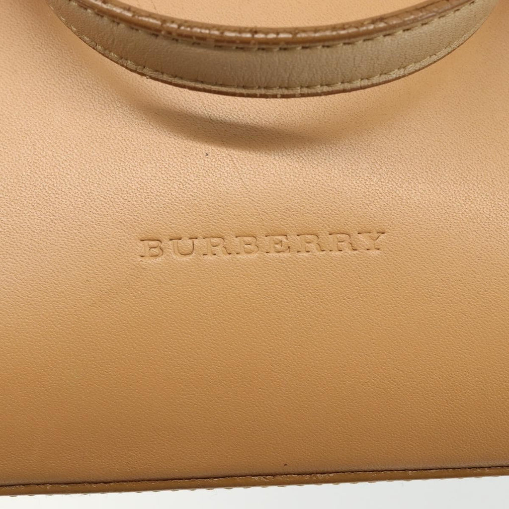 Burberry Vintage Handbag Leather Beige Leather Handbag (Pre-Owned)