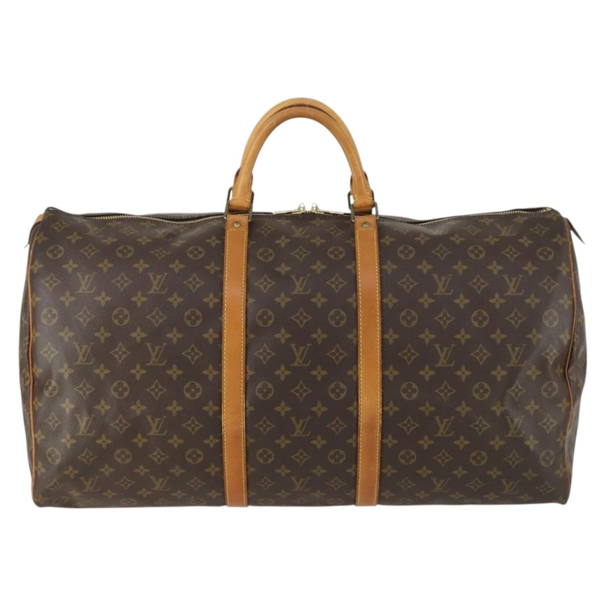 Louis Vuitton Keepall Bag Monogram Canvas Brown Canvas Travel Bag Bag (Pre-Owned)