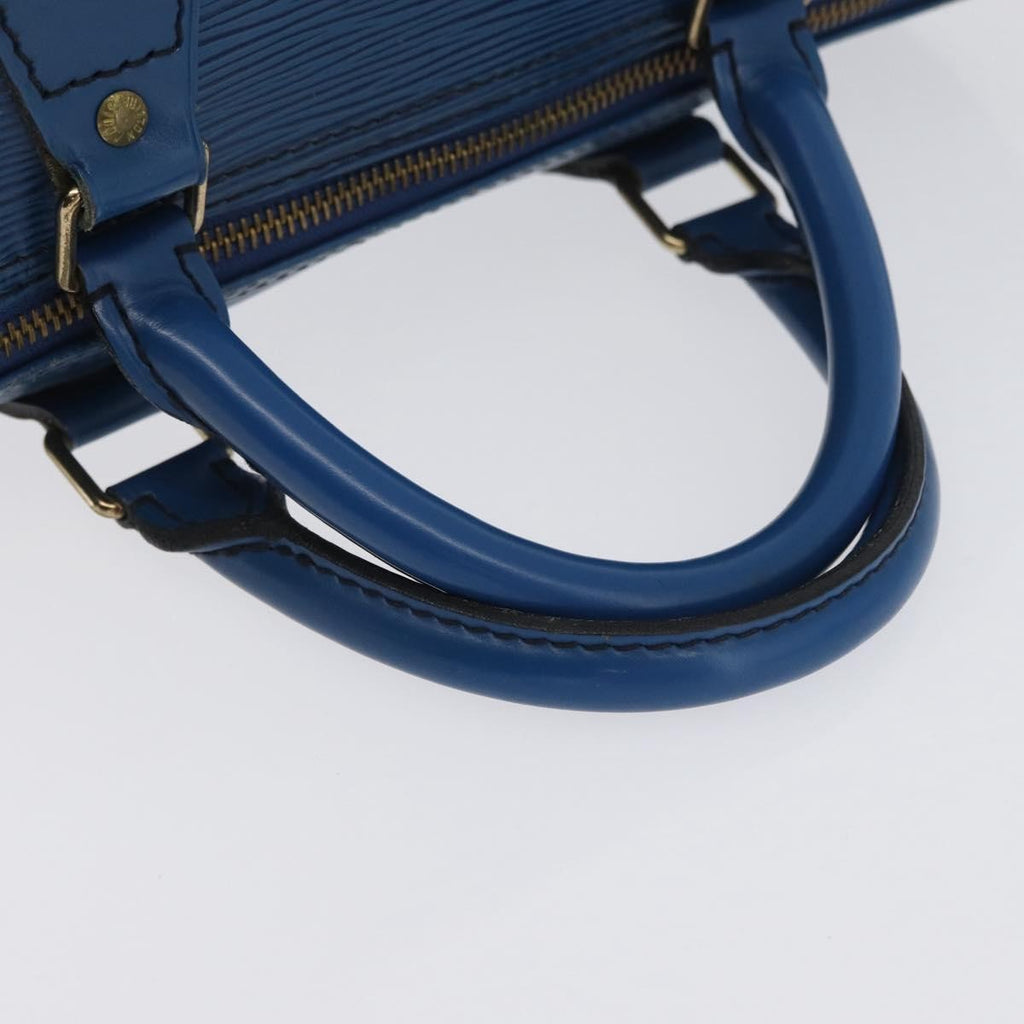 Louis Vuitton Speedy Handbag Epi Leather Blue Leather Handbag (Pre-Owned)