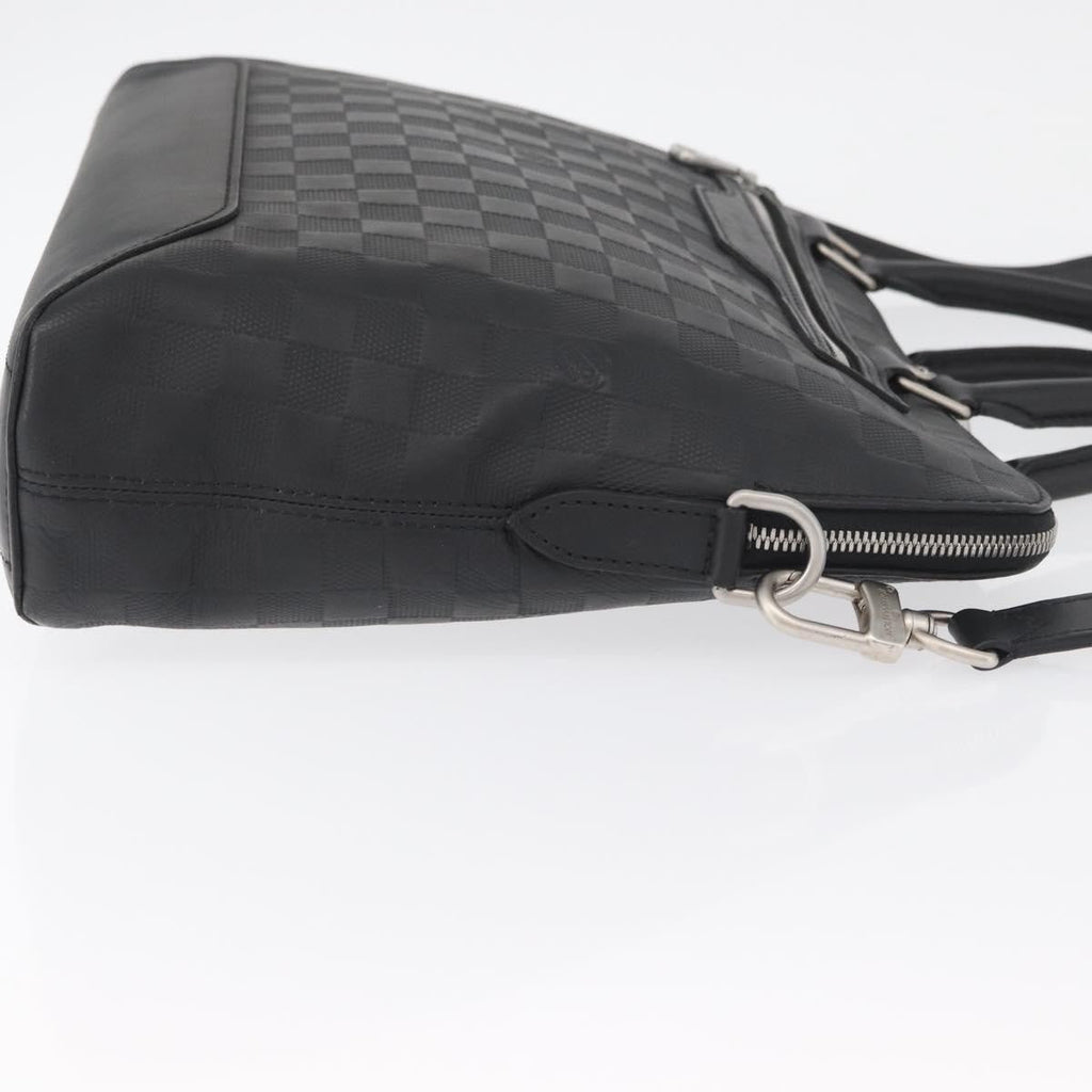 Louis Vuitton Avenue Soft Briefcase Damier Infini Leather Black Leather Briefcase Bag (Pre-Owned)