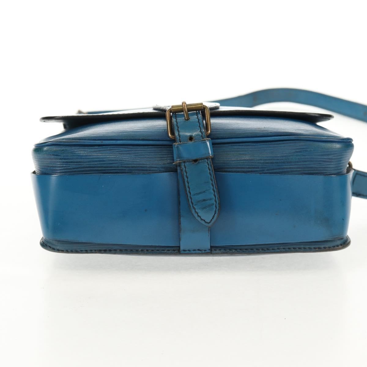 Louis Vuitton Cartouchiere Handbag Epi Leather Blue Leather Shoulder Bag Bag (Pre-Owned)