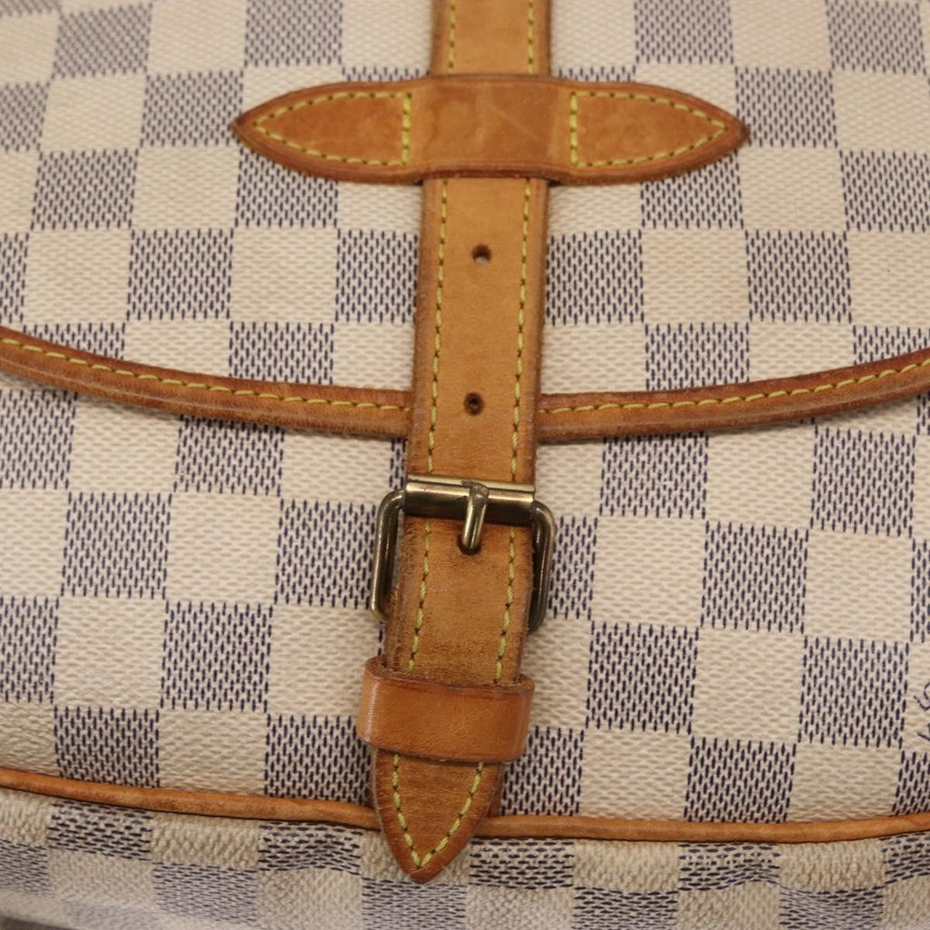 Louis Vuitton Saumur Handbag Damier Beige Canvas Shoulder Bag Bag (Pre-Owned)