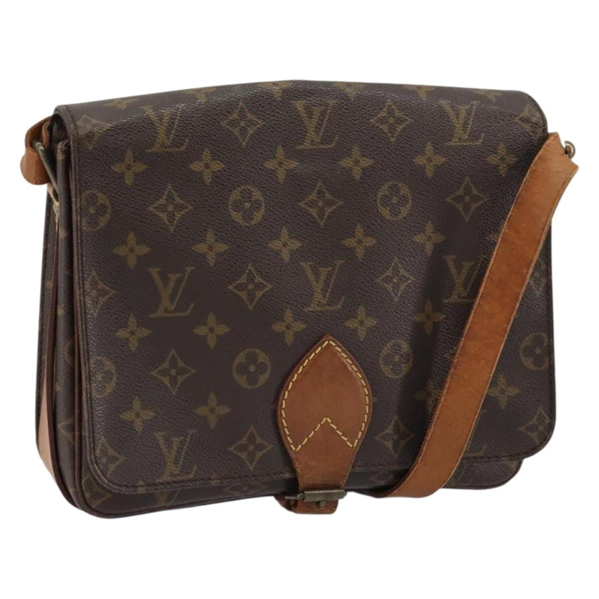 Louis Vuitton Cartouchiere Handbag Monogram Canvas Brown Canvas Shoulder Bag Bag (Pre-Owned)