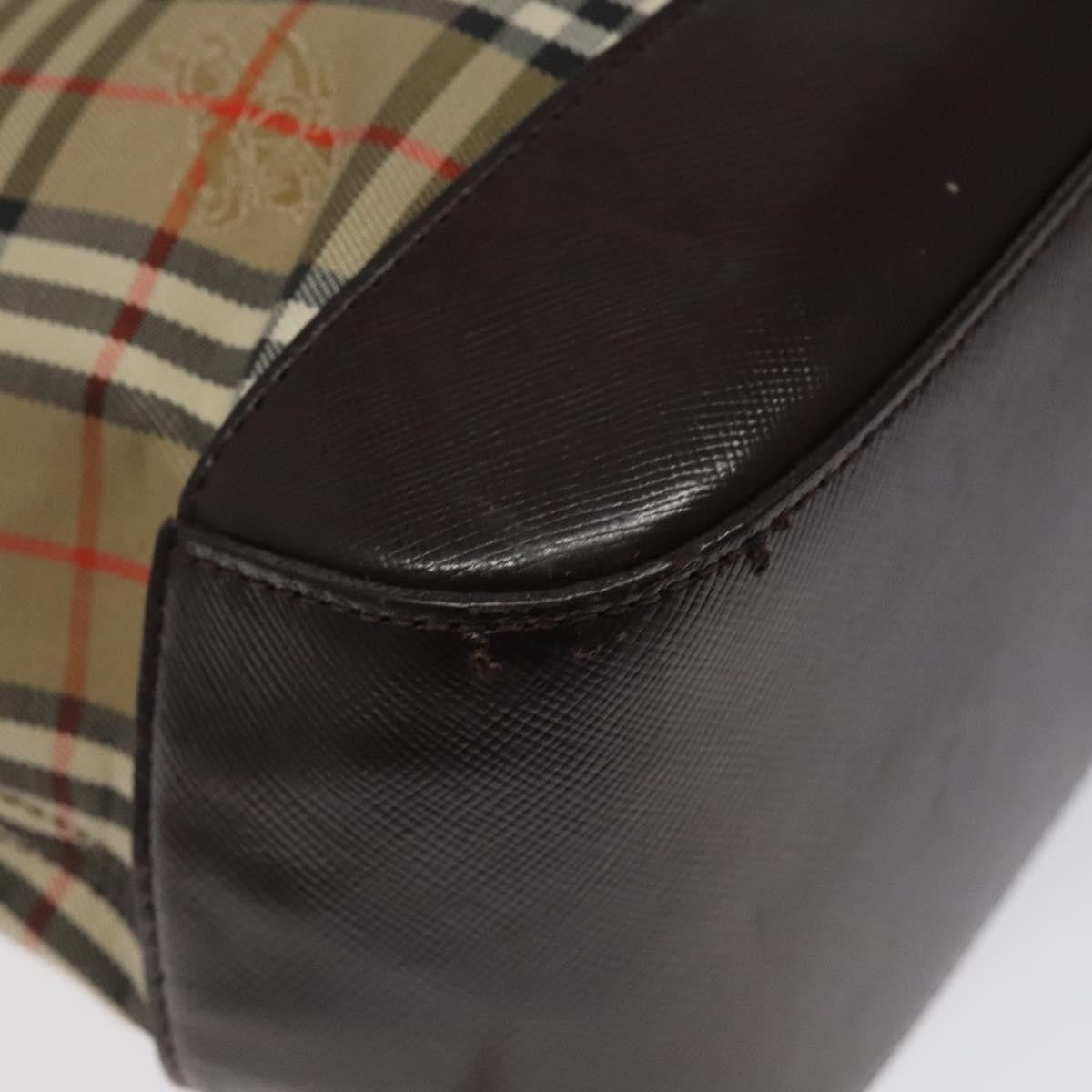 Burberry Nova Check Handbag Nova Check Canvas And Leather Beige Canvas Handbag (Pre-Owned)