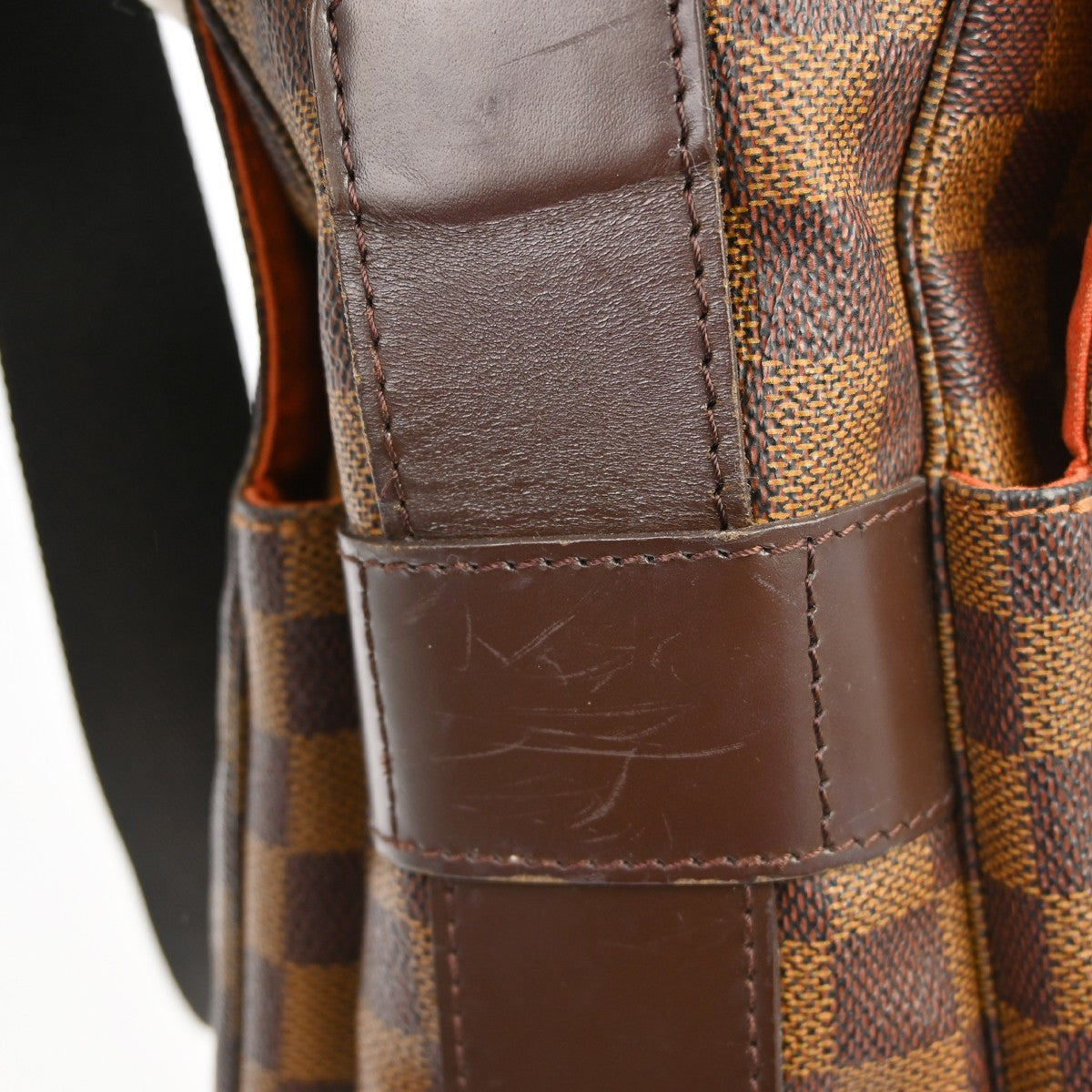 Louis Vuitton Naviglio Handbag Damier Brown Canvas Shoulder Bag Bag (Pre-Owned)