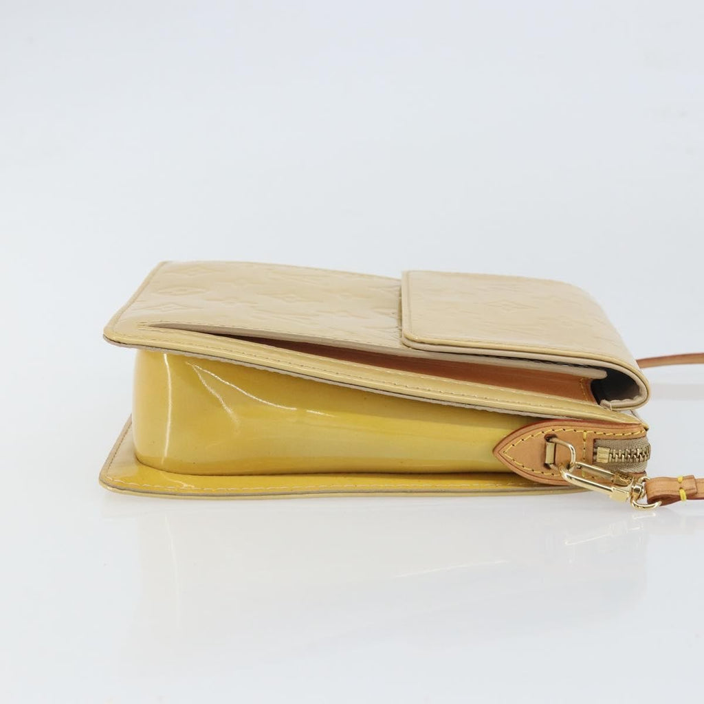 Louis Vuitton Mott Handbag Monogram Vernis Beige Patent_Leather Clutche & Pouche Bag (Pre-Owned)