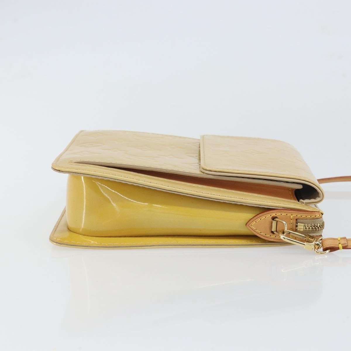 Louis Vuitton Mott Handbag Monogram Vernis Beige Patent_Leather Clutche & Pouche Bag (Pre-Owned)