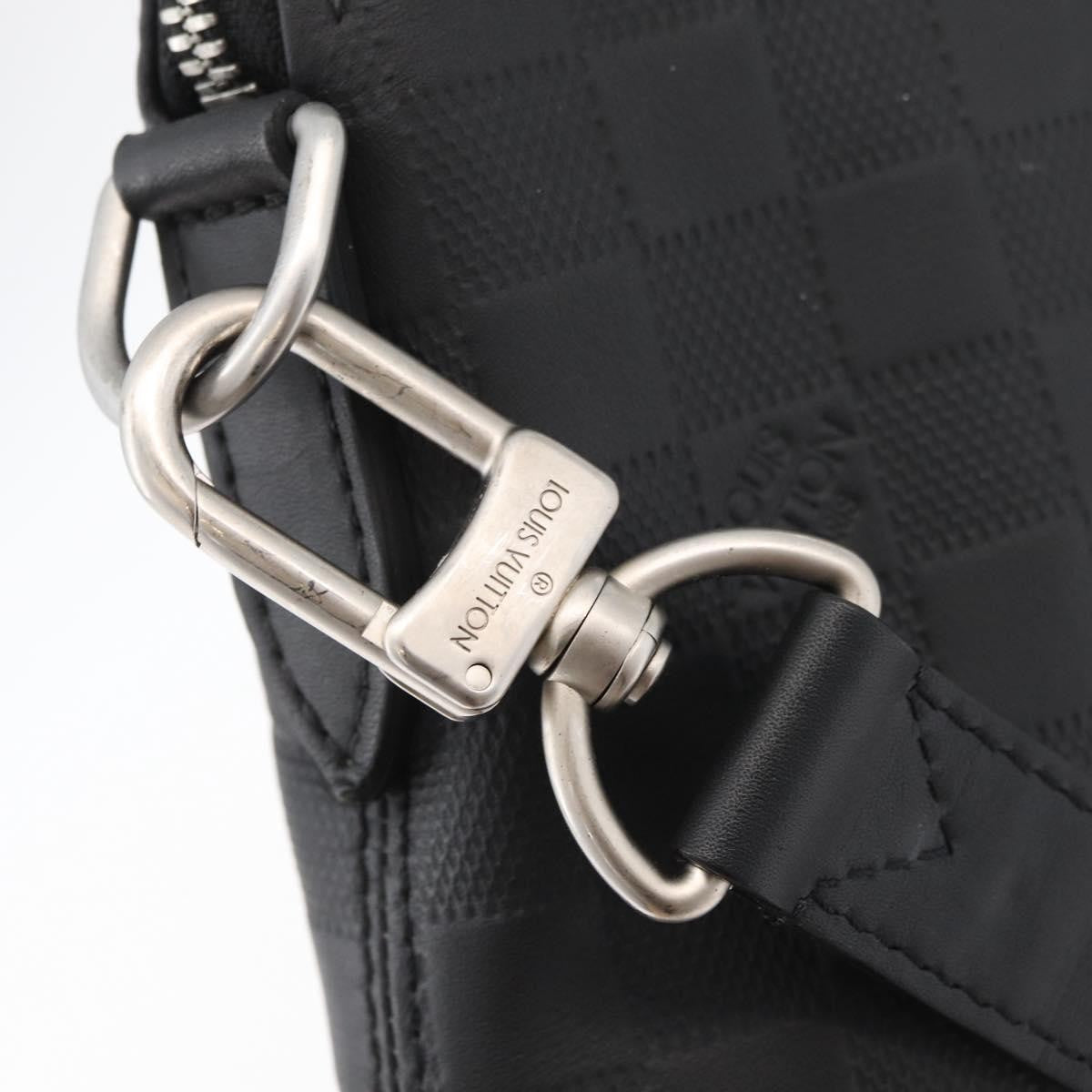Louis Vuitton Avenue Soft Briefcase Damier Infini Leather Black Leather Briefcase Bag (Pre-Owned)