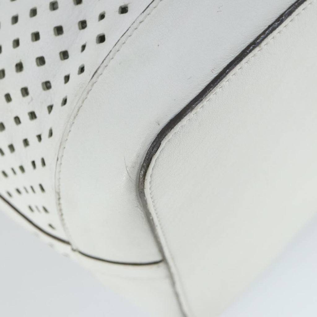 Louis Vuitton Flore Noe Handbag Perforated Leather White Leather Shoulder Bag Bag (Pre-Owned)