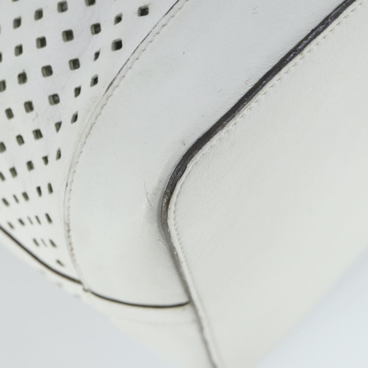 Louis Vuitton Flore Noe Handbag Perforated Leather White Leather Shoulder Bag Bag (Pre-Owned)