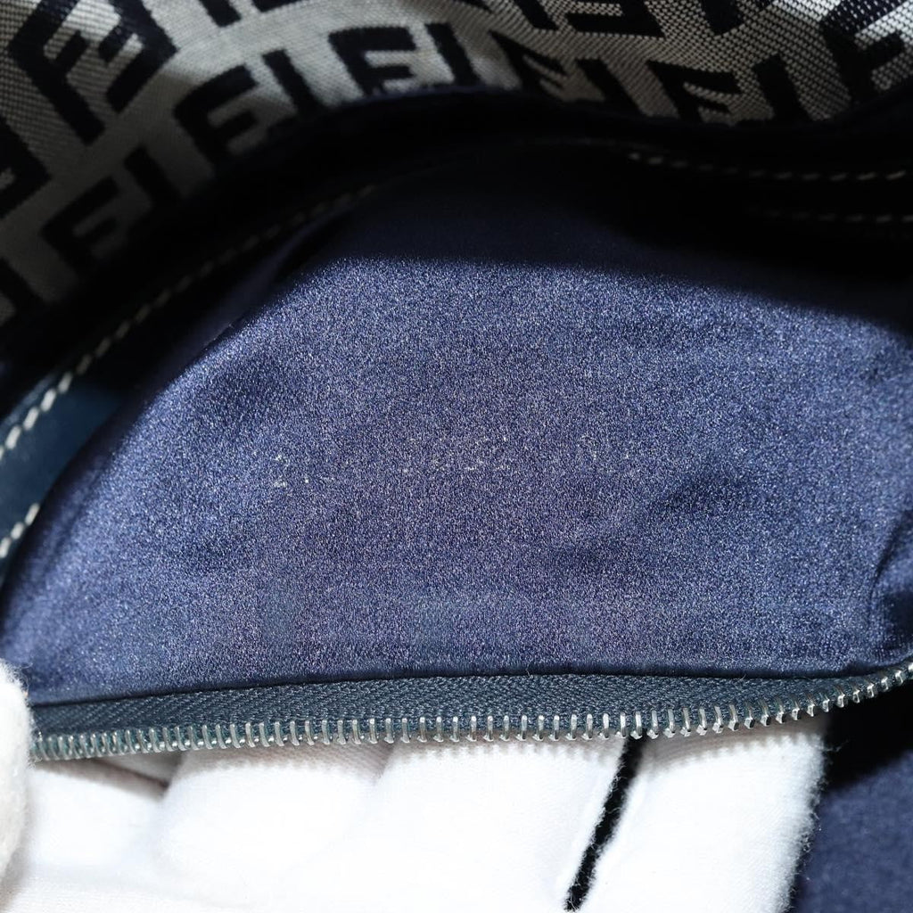 Fendi Mama Forever Bag Zucchino Canvas Navy Canvas Shoulder Bag Bag (Pre-Owned)