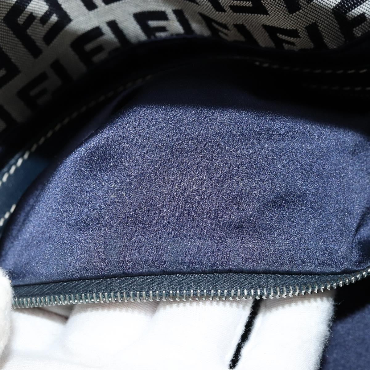 Fendi Mama Forever Bag Zucchino Canvas Navy Canvas Shoulder Bag Bag (Pre-Owned)