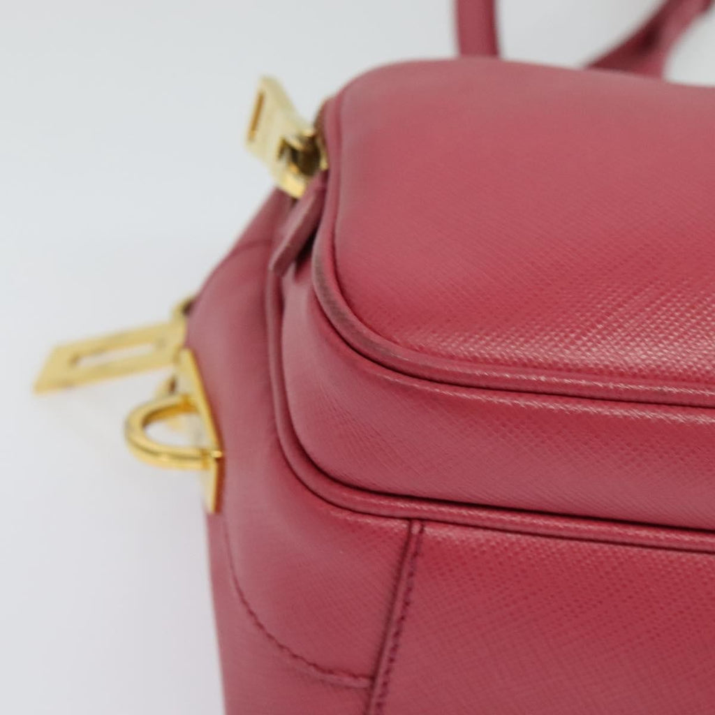 Prada Front Pocket Crossbody Bag Saffiano Leather Pink Leather Shoulder Bag Bag (Pre-Owned)