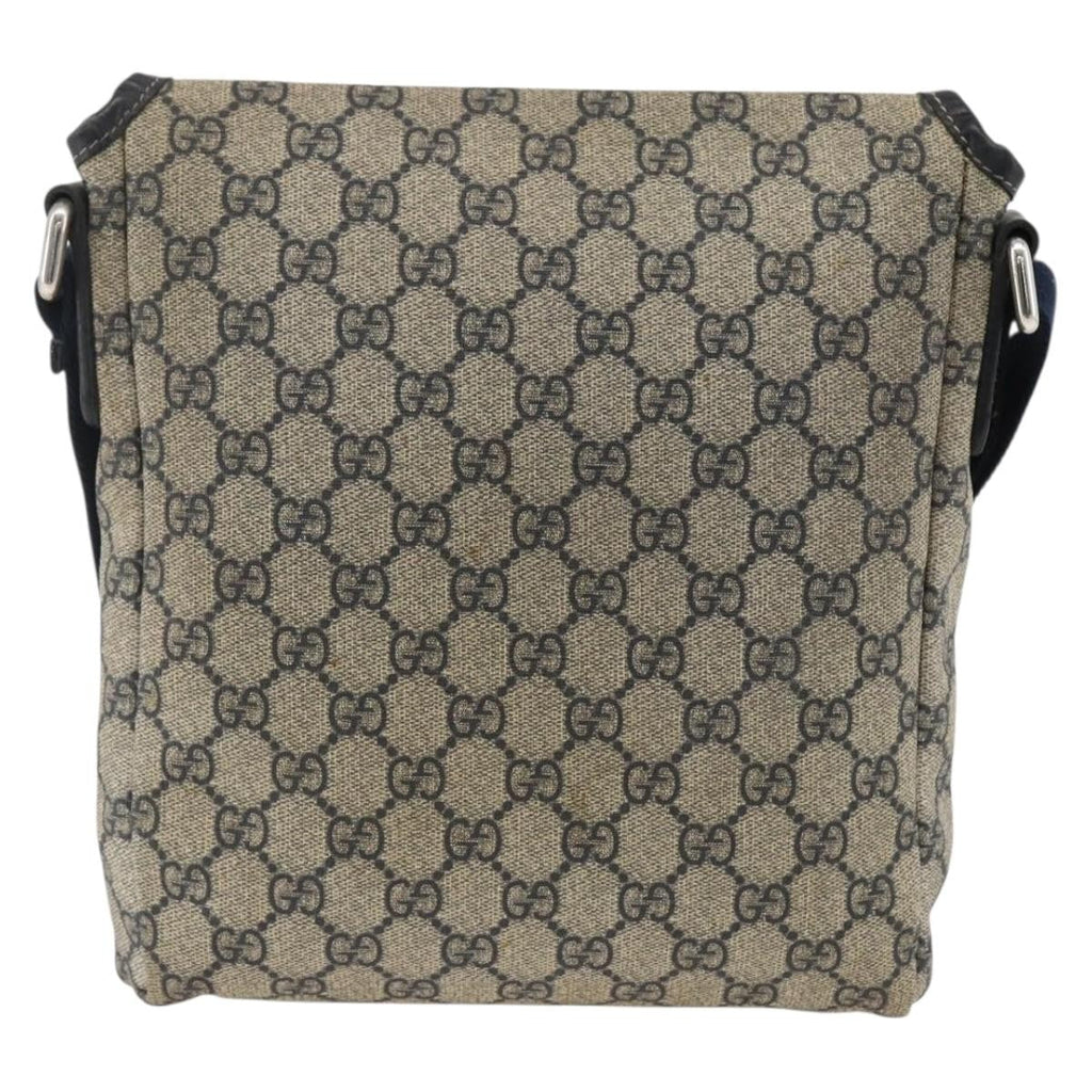 Gucci Flap Messenger Gg Coated Canvas Navy Canvas Shoulder Bag Bag (Pre-Owned)