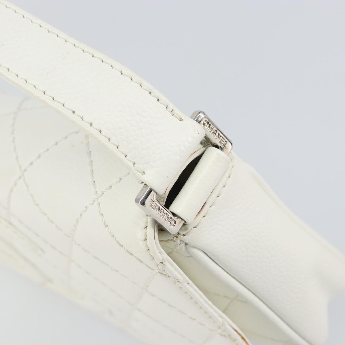 Chanel Vintage Timeless Cc Adjustable Shoulder Bag Quilted Calfskin White Leather Shoulder Bag Bag (Pre-Owned)