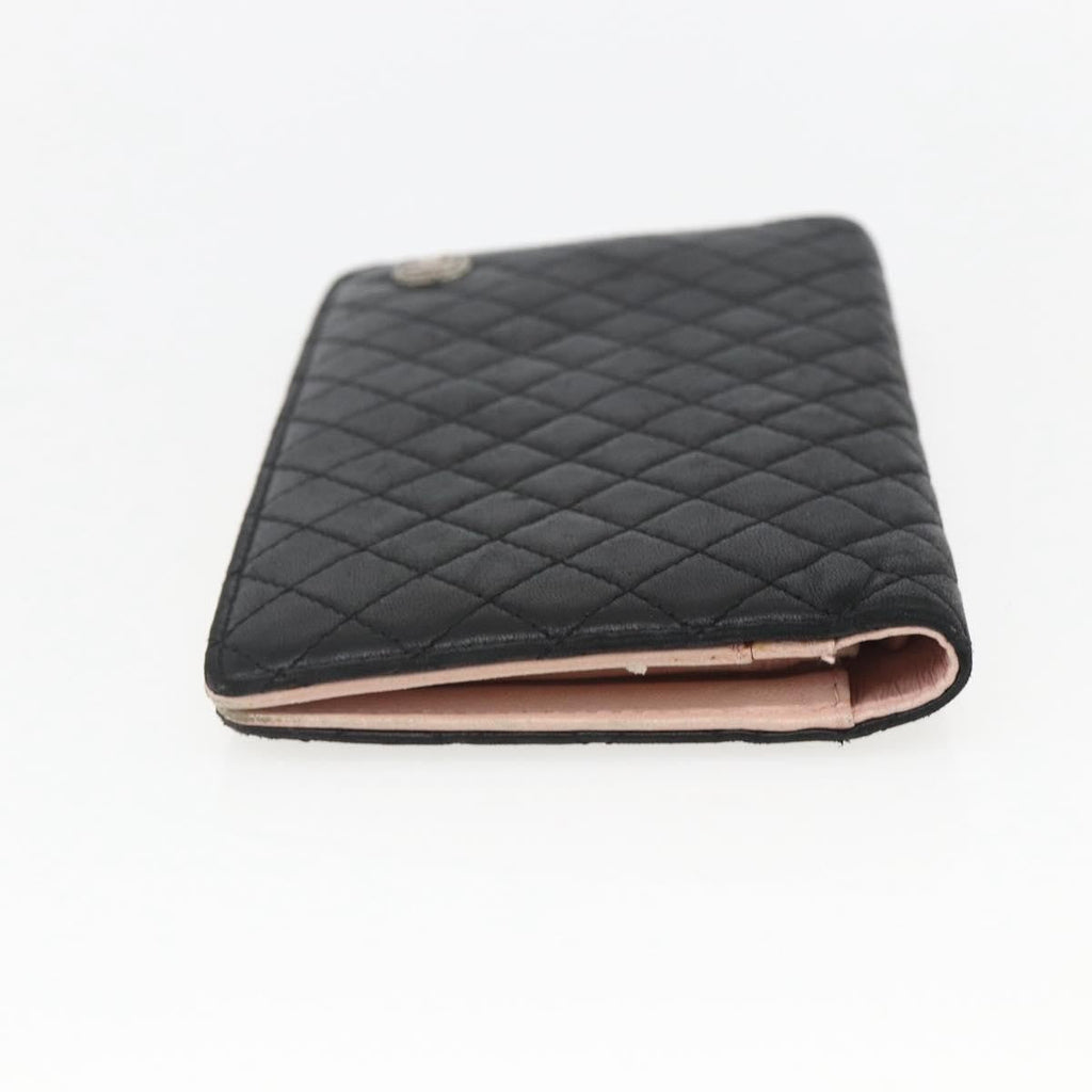 Chanel Vintage Cc Bifold Wallet Leather Black Leather Wallets Accessory (Pre-Owned)
