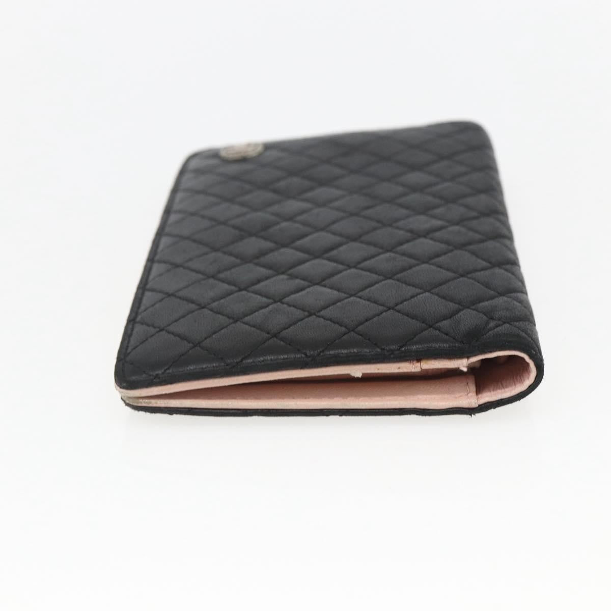 Chanel Vintage Cc Bifold Wallet Leather Black Leather Wallets Accessory (Pre-Owned)