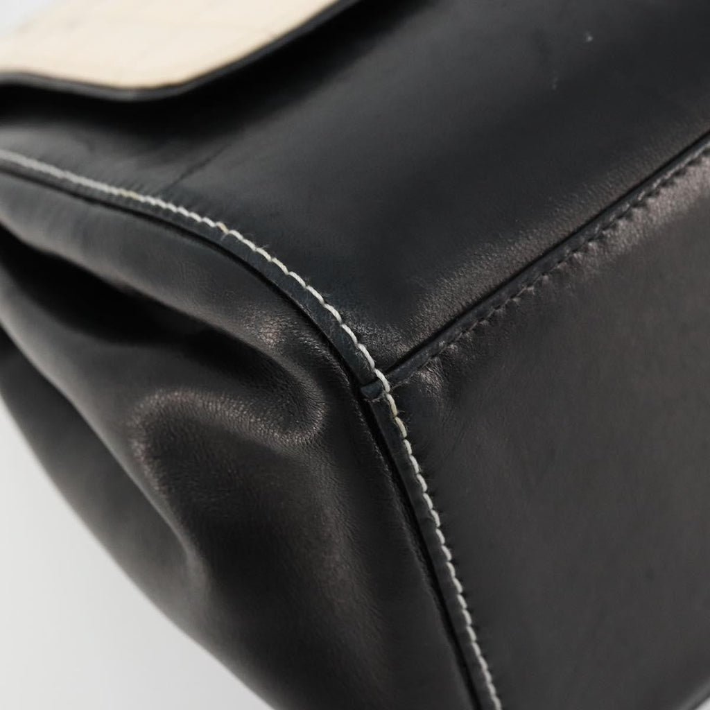 Chanel Chocolate Bar Accordion Reissue Flap Bag Quilted Lambskin Black Leather Handbag (Pre-Owned)
