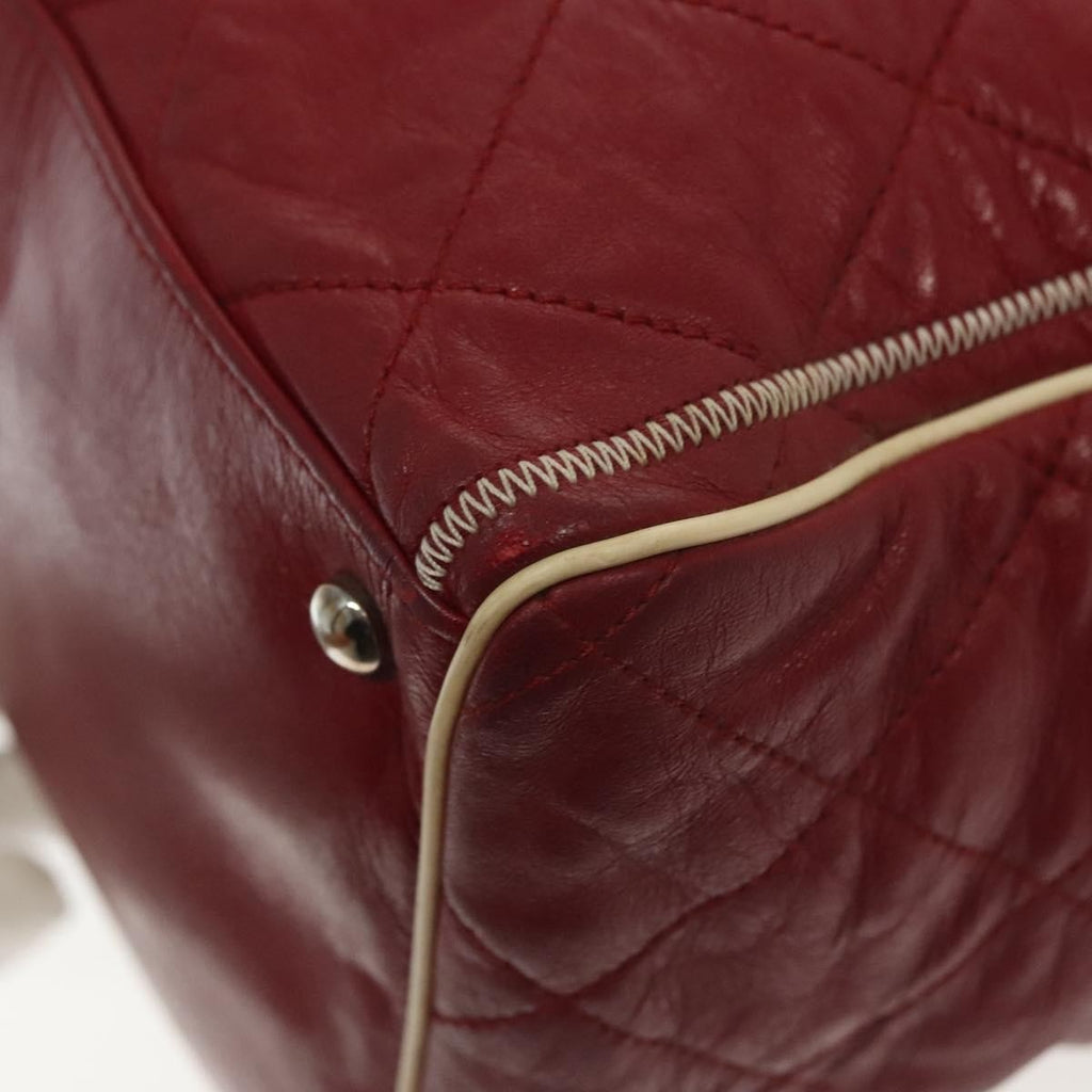 Chanel Vintage Reissue Chain Shopping Tote Leather Red Leather Bag (Pre-Owned)