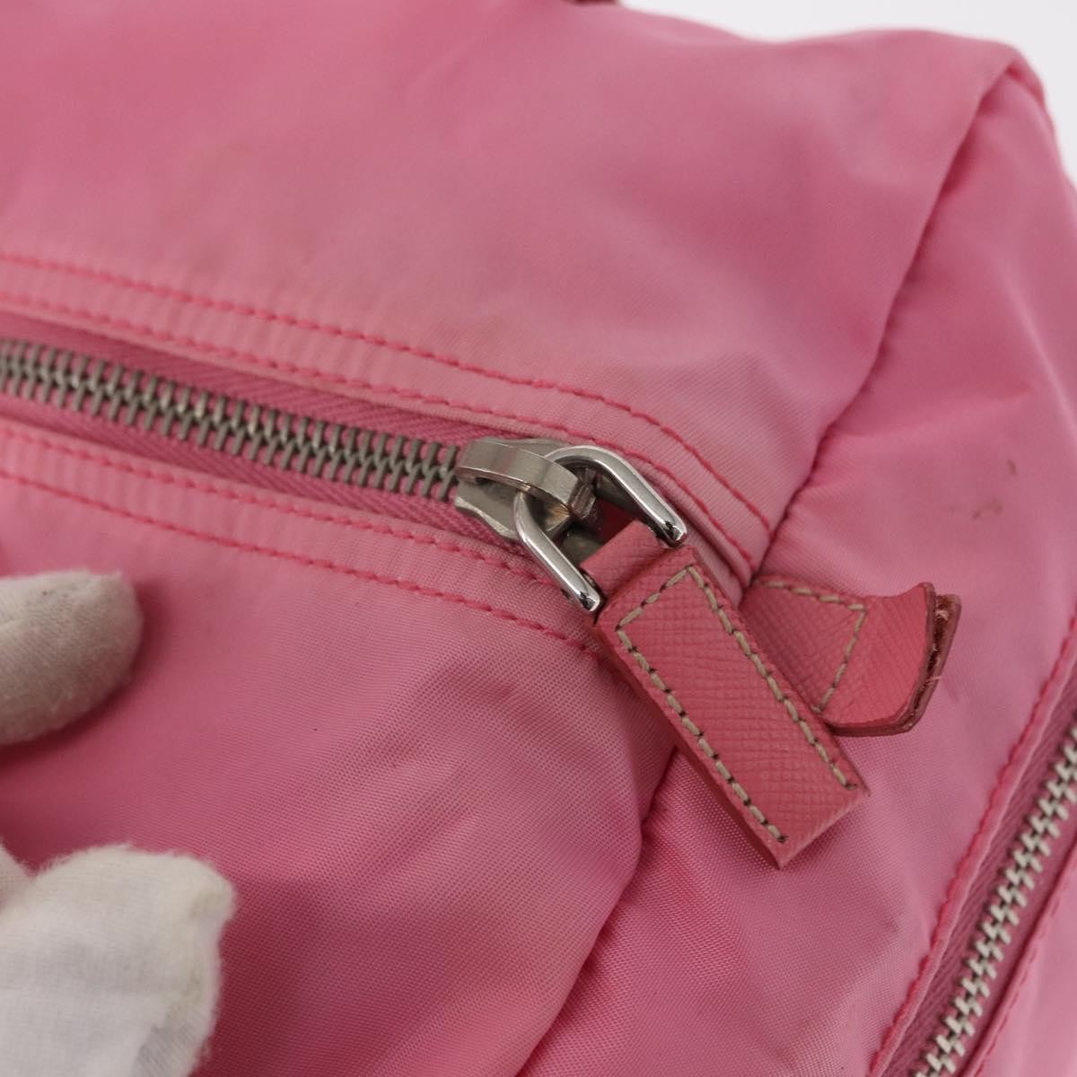 Prada Side Pocket Convertible Duffle Bag Tessuto Pink Nylon Handbag (Pre-Owned)