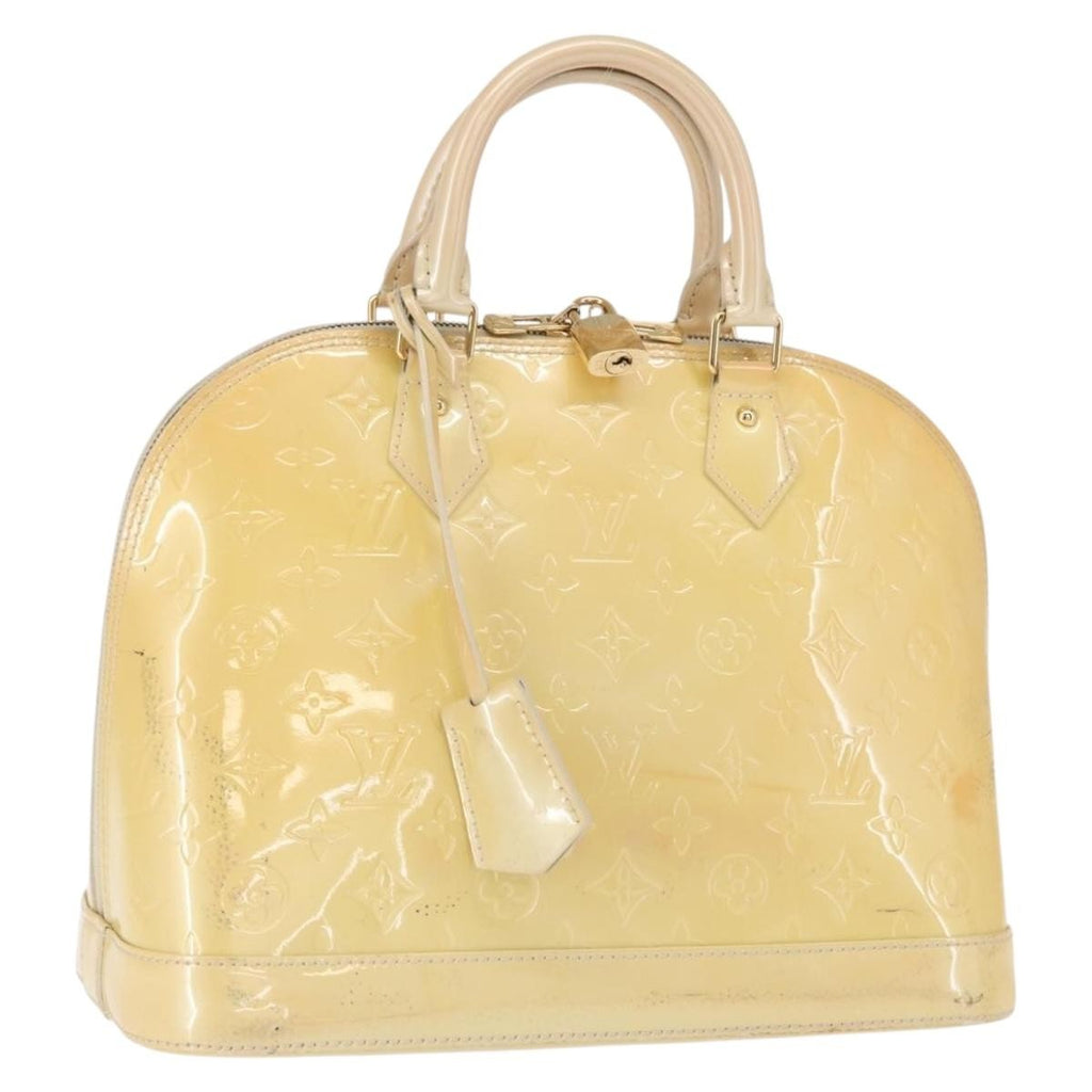 Louis Vuitton Alma Handbag Monogram Vernis Beige Patent_Leather Handbag (Pre-Owned)