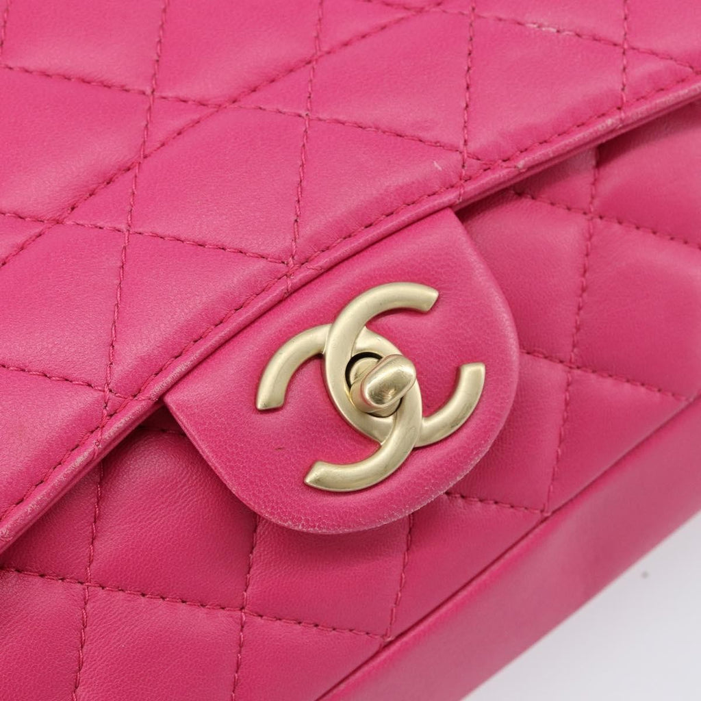 Chanel Mademoiselle Chic Flap Bag Quilted Lambskin Pink Leather Shoulder Bag Bag (Pre-Owned)
